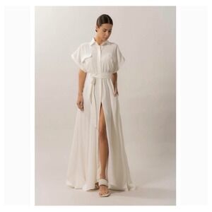 NONCHALANT demea dress maxi shirt dress white small